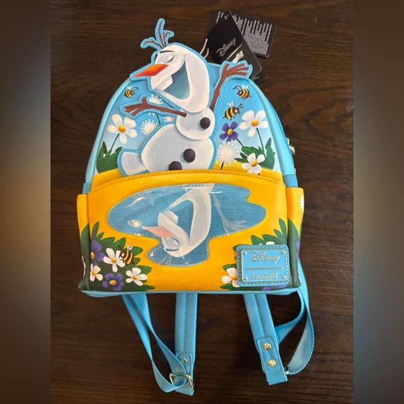 LOUNGEFLY DISNEY FROZEN OLAF IN SUMMER SCENE MINI BACKPACK NWT